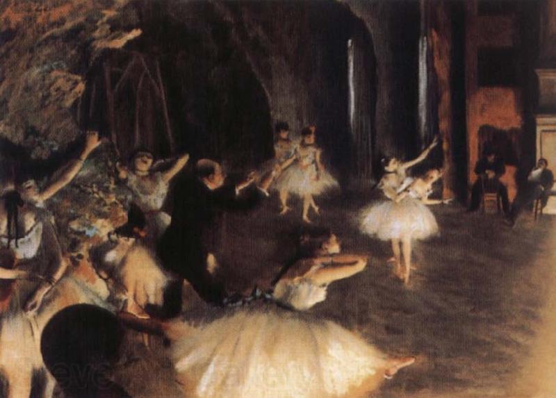 Germain Hilaire Edgard Degas The Rehearsal of the Ballet on Stage